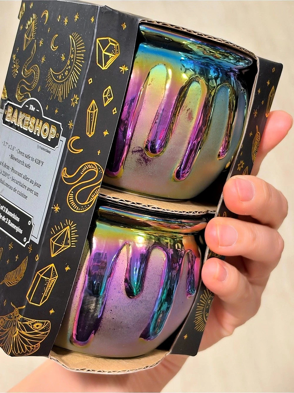 The Bakeshop Set of 2 Ramekins Iridescent Ramekins Set of 2 NWT